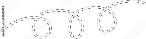 Spiral line dashed doodle style. Element for design