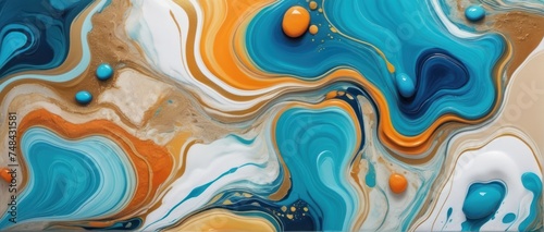abstract fluid marble background acrylic paints.