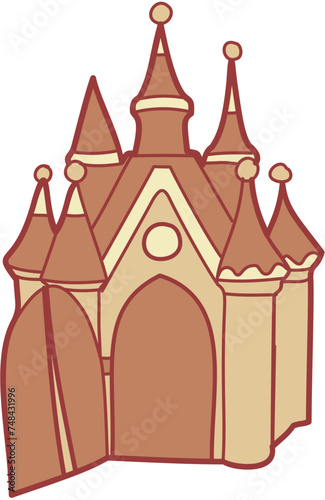 Doodle Sand castle flat color