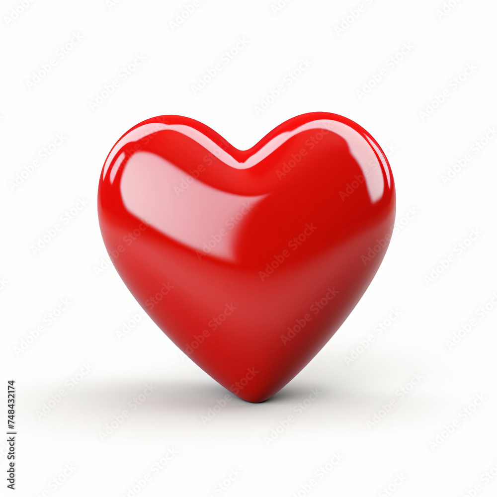 3d render icon of red heart cartoon isolated generated AI 3d render icon of red heart cartoon isolated generated AI