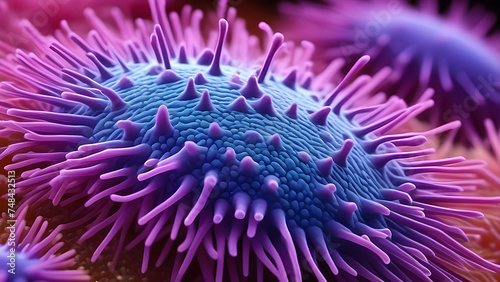 Microbes, viruses if you look through a microscope.