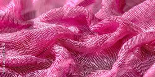 Abstract satin pink weave of cotton or linen satin fabric lies texture background. 