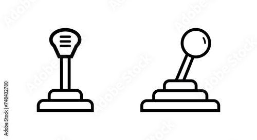 Gear Stick Icon. Lineal Style Gear Stick Outline Icon Vector Illustration