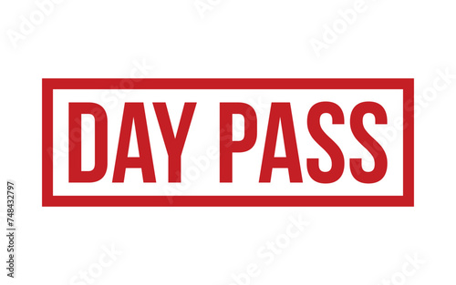 Red Day Pass Rubber Stamp Seal Vector