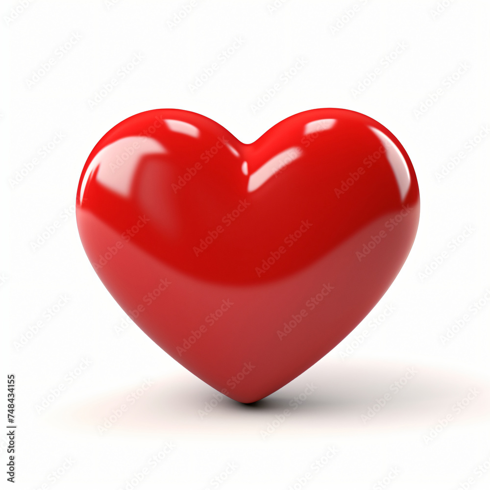 3d render icon of red heart cartoon isolated generated AI 3d render icon of red heart cartoon isolated generated AI
