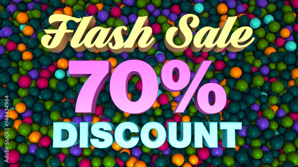 High Angle View Flash Sale 70 Percent Discount 3d Lettering On Turquoise Green Colorful Ball Pit Balls Background 3d Rendering High Angle View Flash Sale 70 Percent Discount 3d Lettering On Turquoise Green Colorful Ball Pit Balls Background 3d Rendering