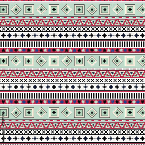 Tribal Ethinc Ztec Seamless Pattern Peruvian Aztec Artwork Vector colorful vintage pattern vector illustration design