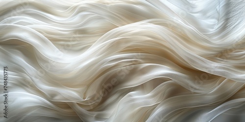 Abstract wave and swirls gradient satin fabric lies texture background.