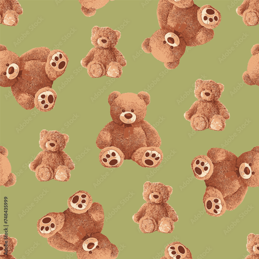 Obraz premium SEAMLESS TEDDY BEAR PATTERN 134