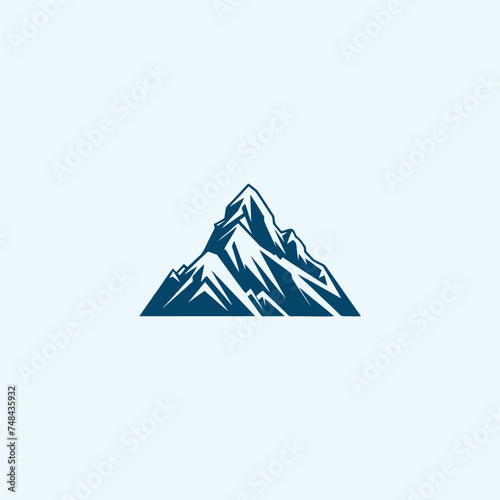 Logo Template Mountain peak adventure rock mountain peak logo vector art illustration