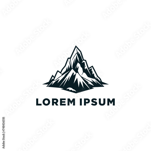 Logo Template Mountain peak adventure rock mountain peak logo vector art illustration