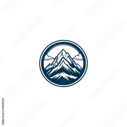 Logo Template Mountain peak adventure rock mountain peak logo vector art illustration photo