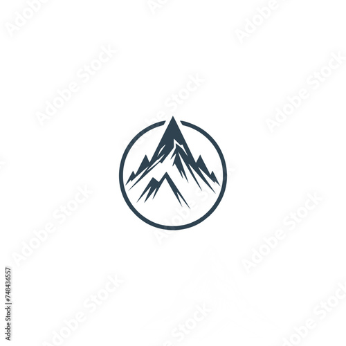 Logo Template Mountain peak adventure rock mountain peak logo vector art illustration