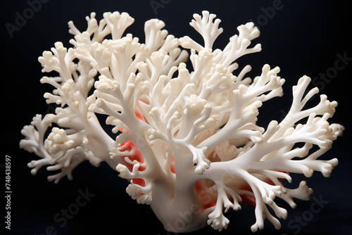 White Coral on black Background