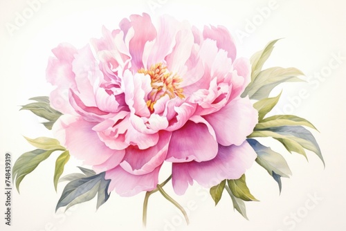 Exquisite Peony flowers. Pink summer petal. Generate Ai © juliars