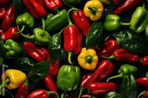 Nutritious Organic colorful peppers. Above vegetable. Generate Ai
