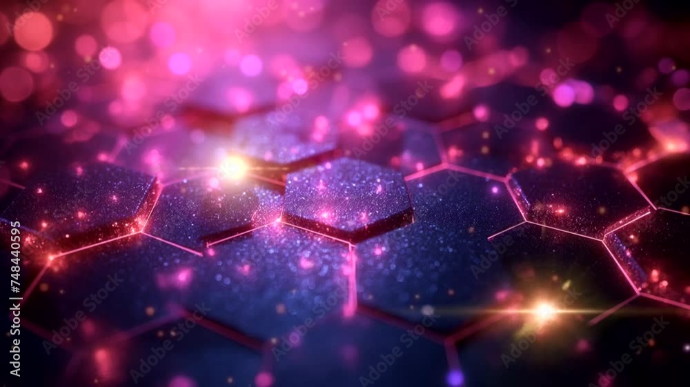 Glowing hexagonal abstract background. Seamless looping time-lapse 4k video animation background Glowing hexagonal abstract background. Seamless looping time-lapse 4k video animation background