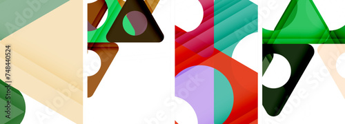 Abstract background set featuring captivating triangles. Harmonious blend of geometry and style, these designs bring modern flair