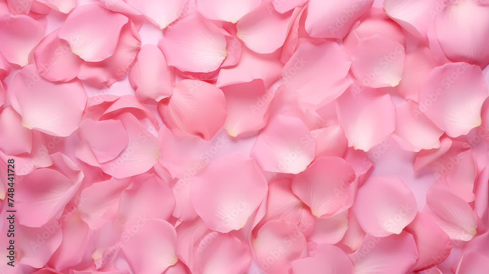 Flower petals illustration, romantic background for Valentine's Day