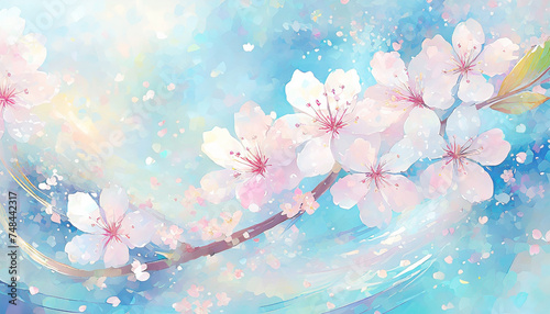 美しい桜の抽象的で幻想的な背景・壁紙イラスト素材
 photo
