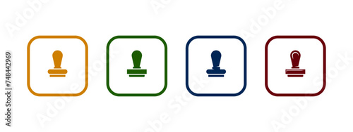 rubber stamp icon vector illustration. stamp icon in different color design.