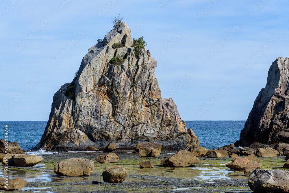 Hashigui Rocks amazing stone formations in Kushimoto Town in Kii Peninsula of Wakayama Prefecture in Japan