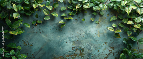 Wall decorated with leaves © Digital Canvas