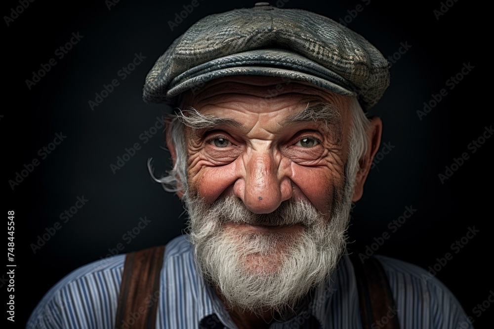 Hatted Photo of pleased senior man with hat. Looking camera picture person. Generate Ai Hatted Photo of pleased senior man with hat. Looking camera picture person. Generate Ai