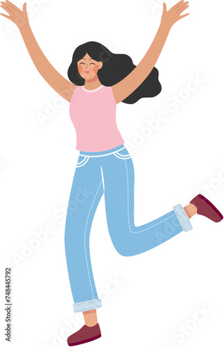 Excited Woman Cheering