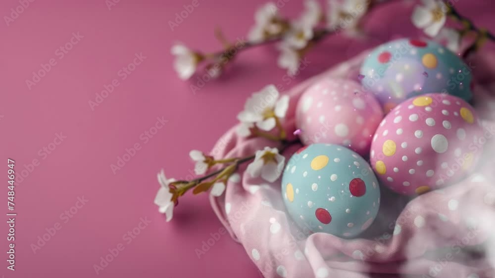 copy space of easter egg on a napkin copy space of easter egg on a napkin