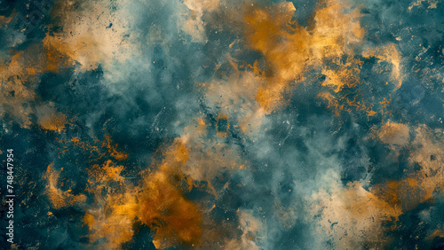 Abstract cosmic cloud texture with golden brown accents