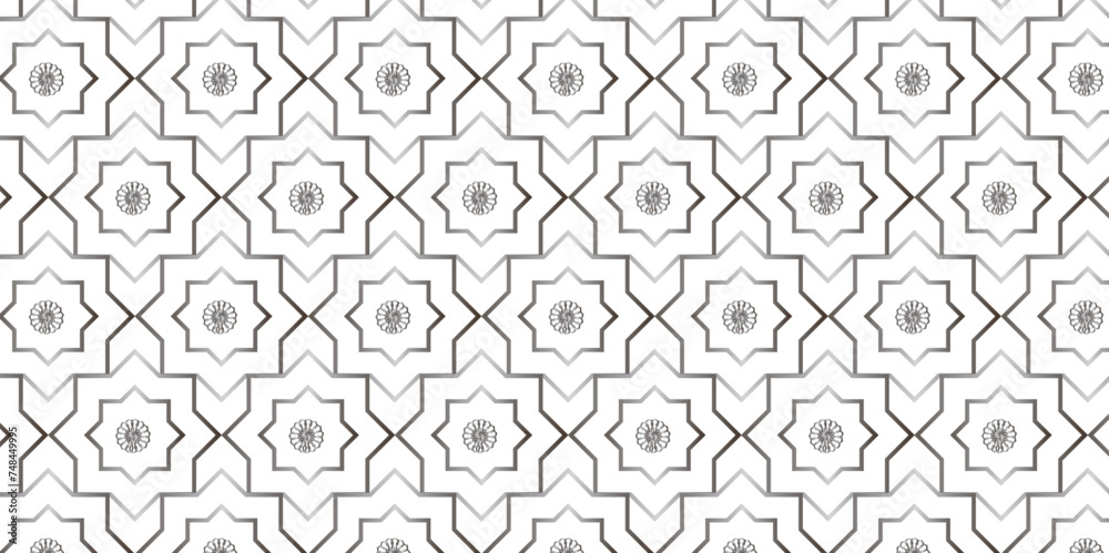 Vector geometric line element round striped mosque or fabric design tile and structure wallpaper.
