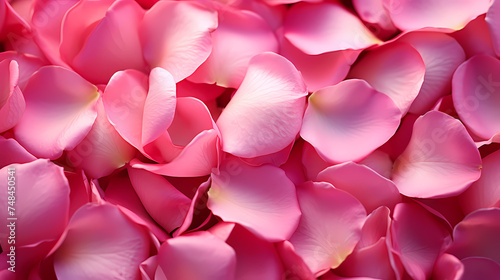 Close-up of scattered petals conveys romance and elegance