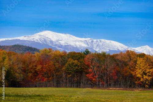 Mount Washington NH in autumn from North Conway photo
