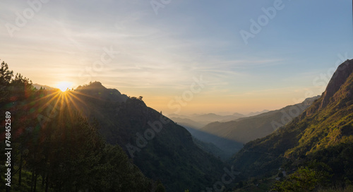 Sunrise views of Little Adam’s Peak in Ella, Badulla District of Uva Province, Sri Lanka photo
