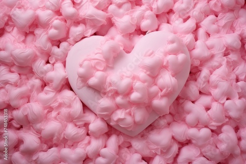 Soft Pink heart foam. Clean fun spa. Generate Ai
