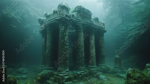 Mysterious Ruins with a Column in the Foregroun photo