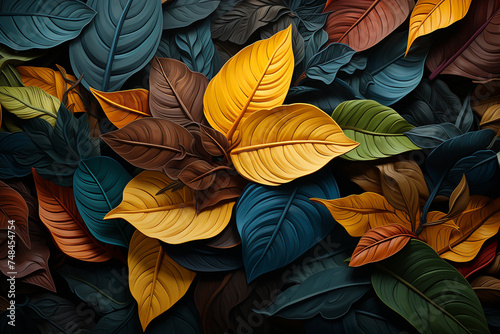 Colored Leaves Background Set