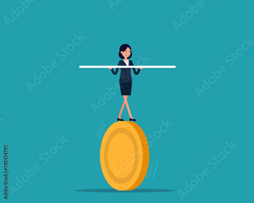Balance of economics and investment. Risk for losing job concept