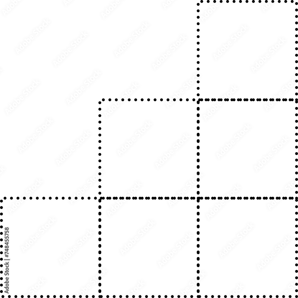 Set of square dot line shapes. Design elements Set of square dot line shapes. Design elements