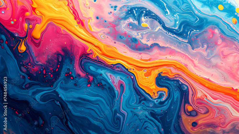 Fine intricate marble like flows of colorful paint with wavy basic structure. Background Fine intricate marble like flows of colorful paint with wavy basic structure. Background