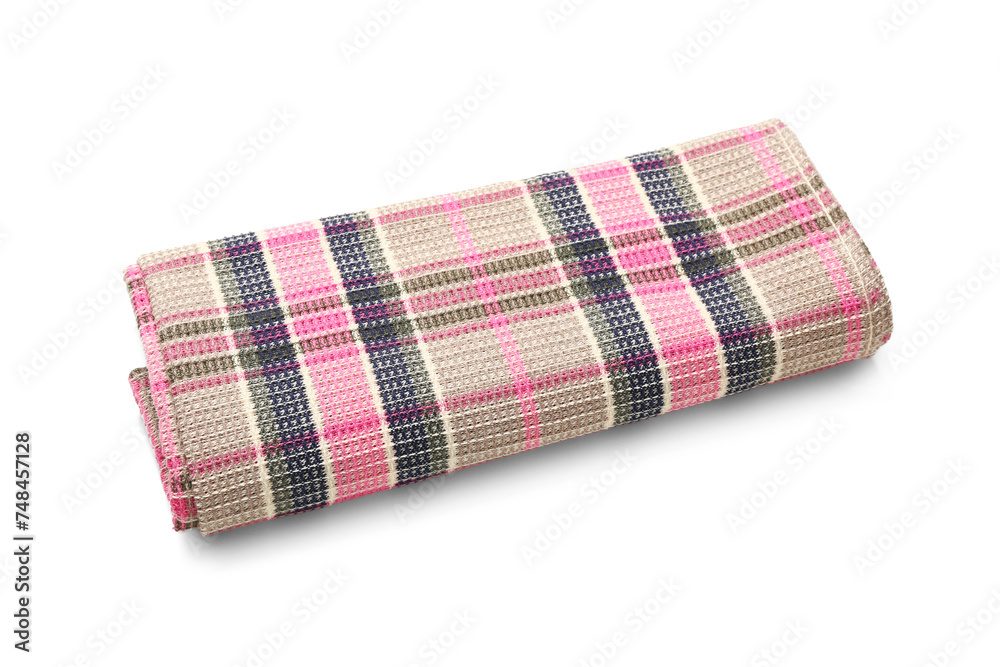 Plaid napkin on white background. Festa Junina (June Festival) celebration Plaid napkin on white background. Festa Junina (June Festival) celebration