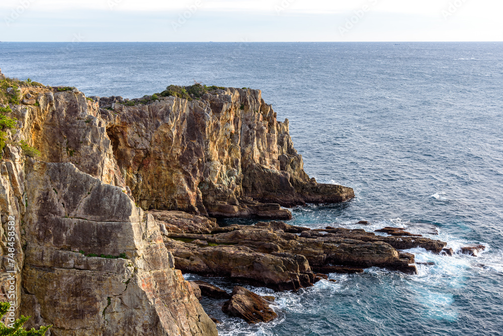 Sandanbeki Rock Cliff on Pacific coast in Shirahama Town in Wakayama prefecture Japan