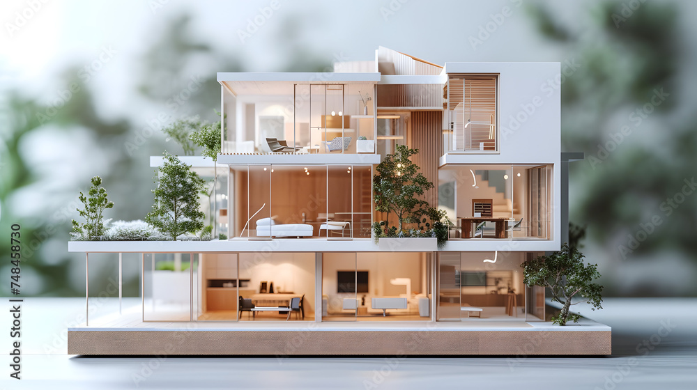 modern generic contemporary style miniature section model of ...
