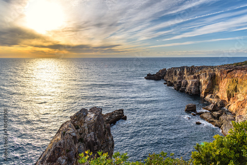 Tableau sur toile Sandanbeki Rock Cliff on Pacific coast in Shirahama Town in Wakayama prefecture