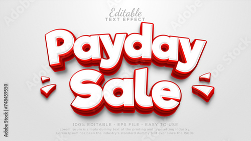 Payday sale editable text effect, Sale text mockup template photo