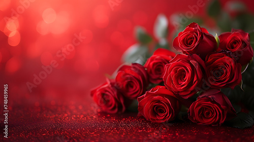 Red roses on a red and black gradiant background  luxury valentines day and love concept  hd