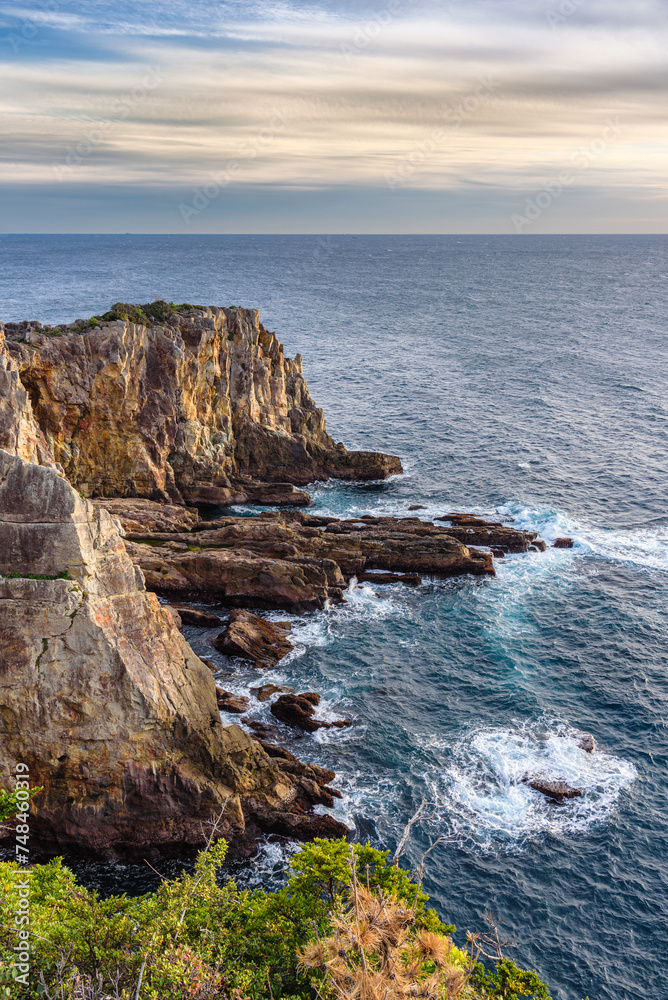 Sandanbeki Rock Cliff on Pacific coast in Shirahama Town in Wakayama prefecture Japan Sandanbeki Rock Cliff on Pacific coast in Shirahama Town in Wakayama prefecture Japan