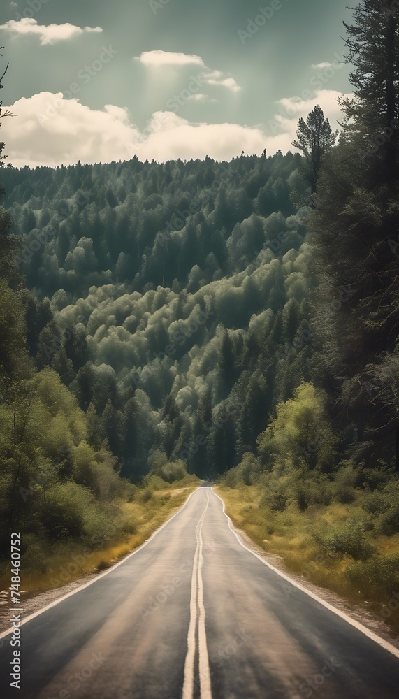 Road on forest background