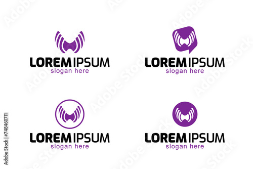 thyroid logo icon flat vector.
